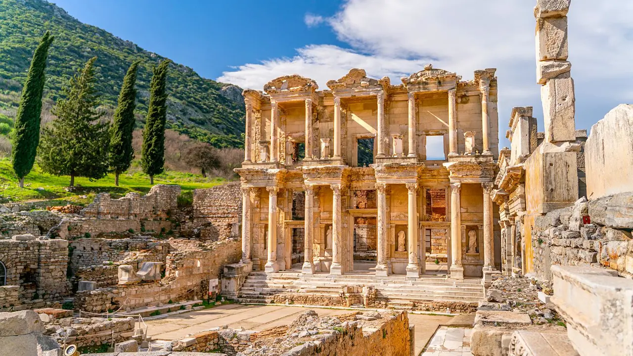 Sh 1986106241 Celsus Library In Ephesus, Selcuk, Izmir, Turkey